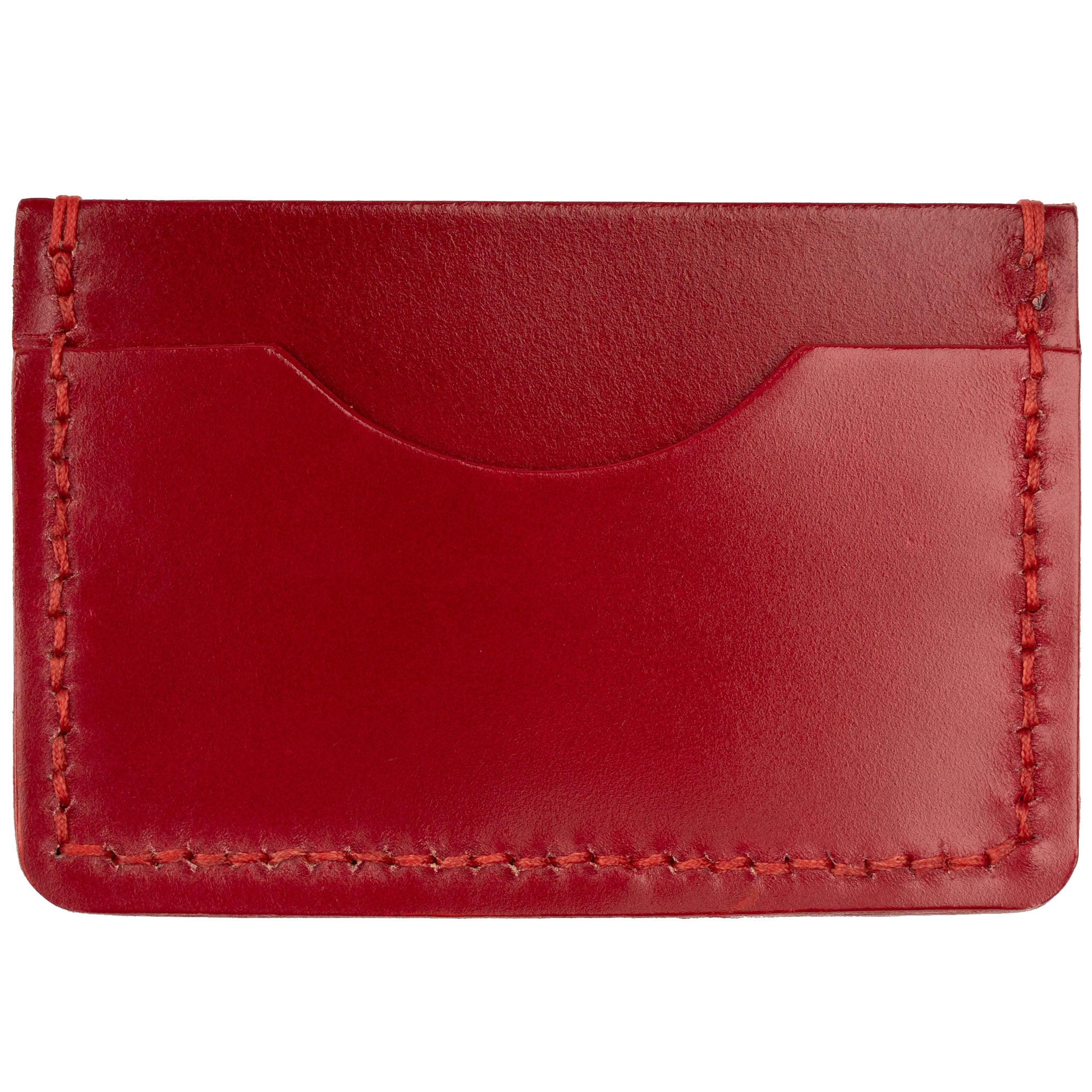 Card Case - Shinki Cordovan Leather - Cherry Red by Naked & Famous Denim