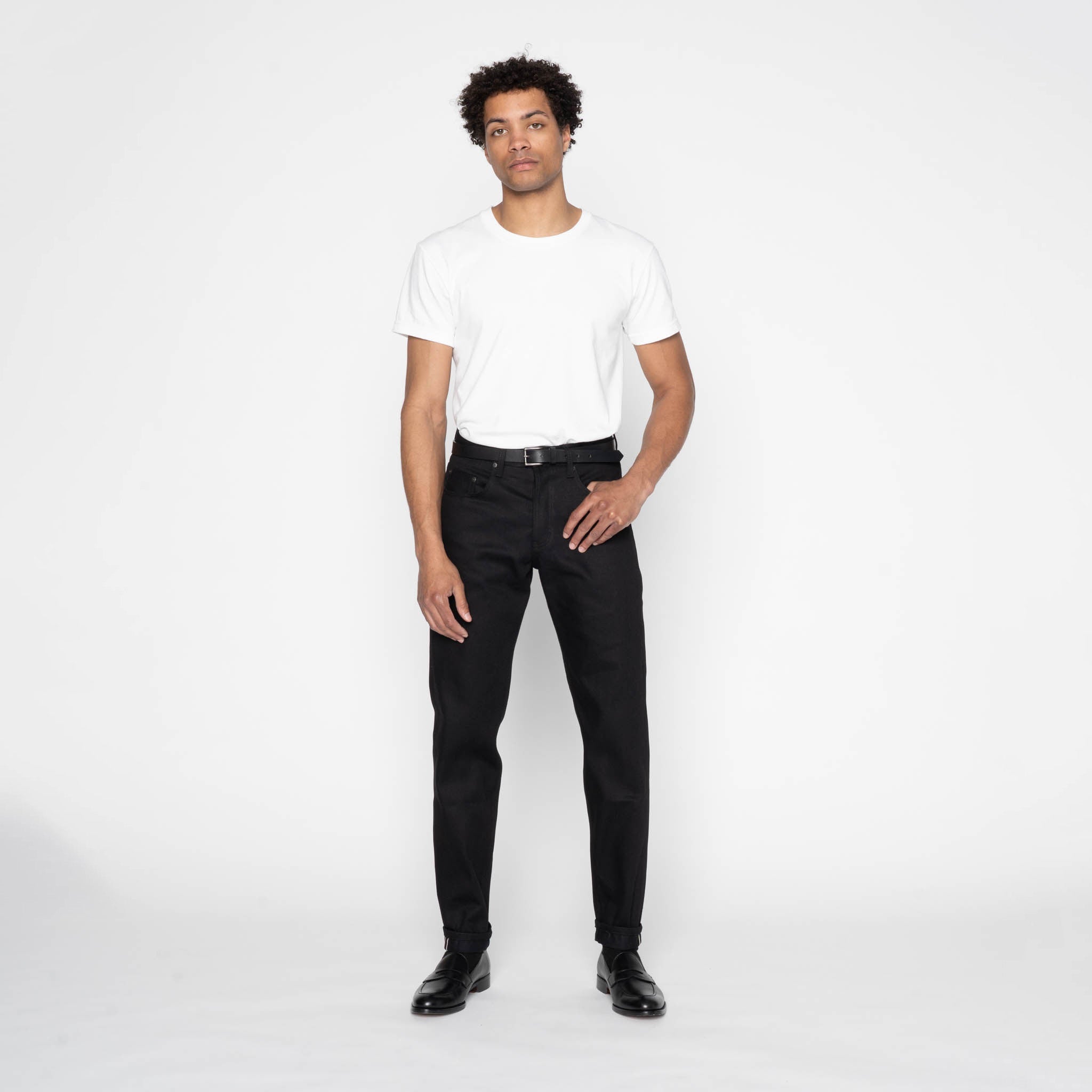 Belt - Buffalo Leather - Black by Naked & Famous Denim