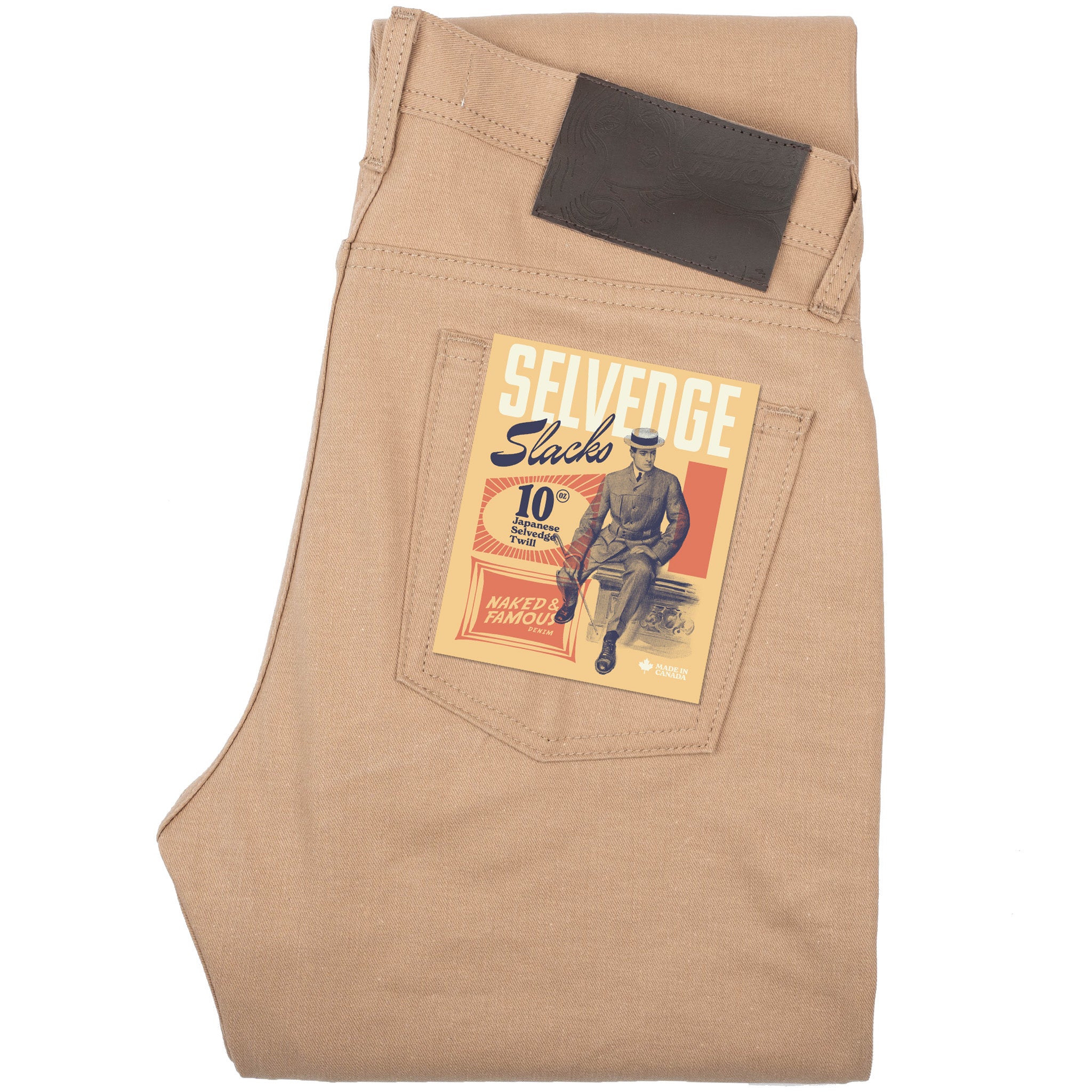 Weird Guy - Selvedge Slacks Beige by Naked & Famous Denim