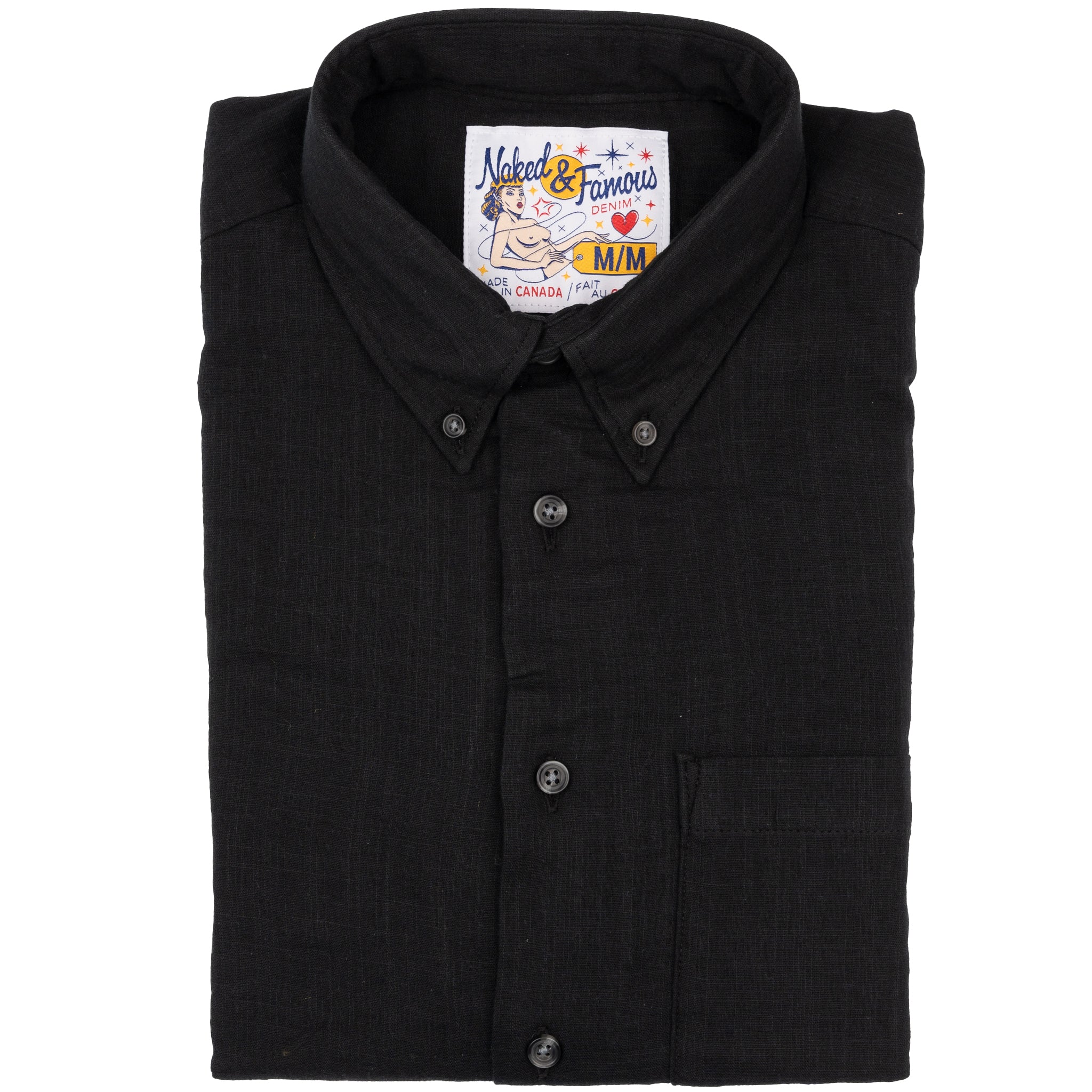 Easy Shirt - Double Weave Gauze - Black by Naked & Famous Denim
