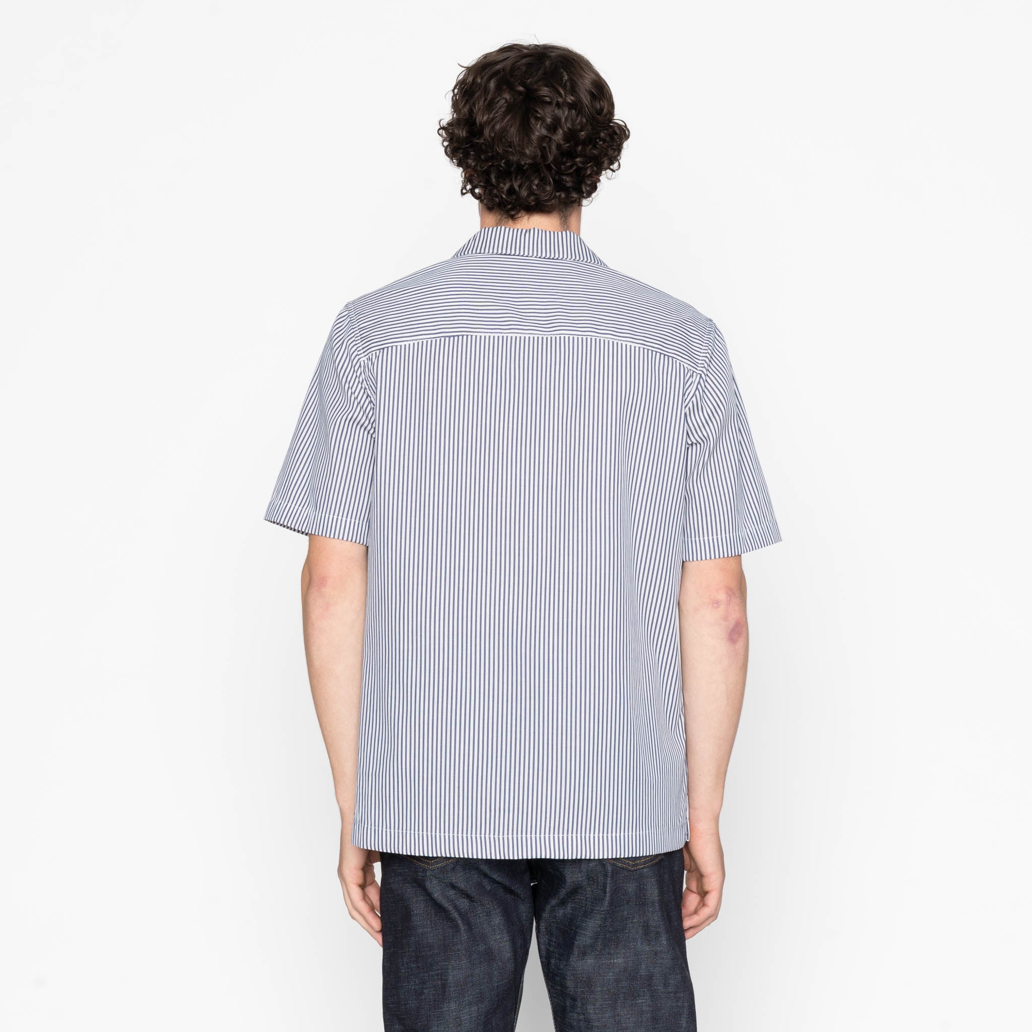Aloha Shirt - Double Double Stripes - Blue by Naked & Famous Denim