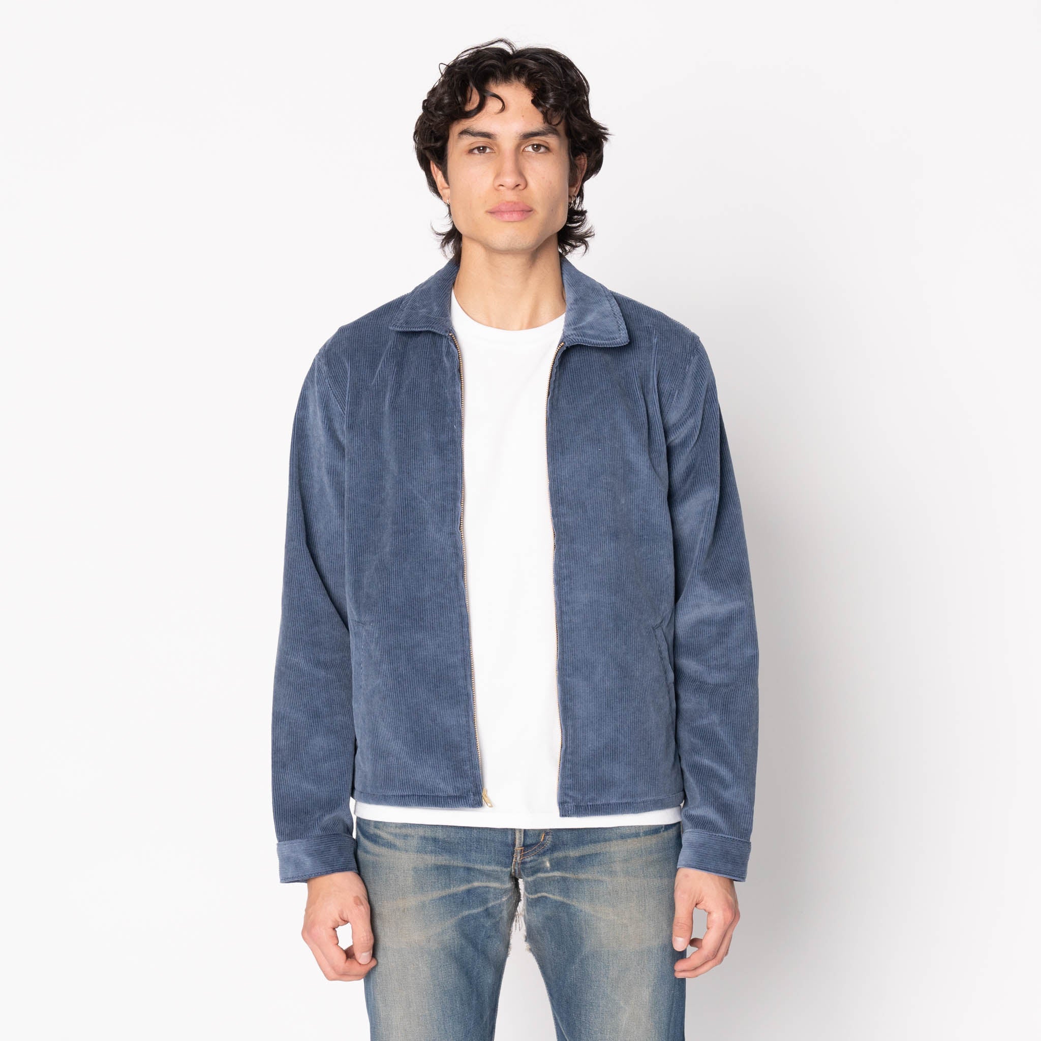 Zip Jacket- Faded Corduroy Organic - Indigo by Naked & Famous Denim