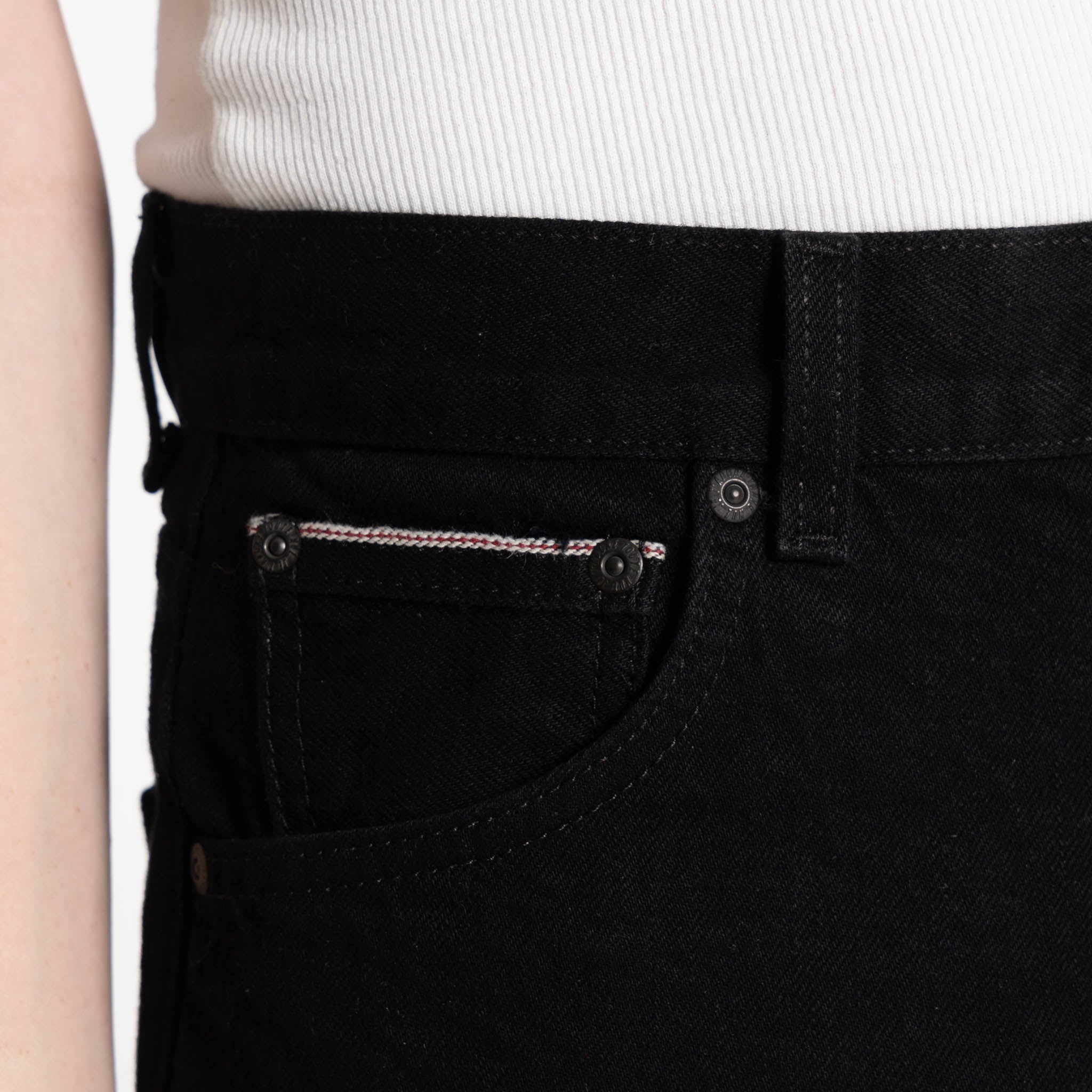 True Girl - Solid Black Selvedge Washed by Naked & Famous Denim