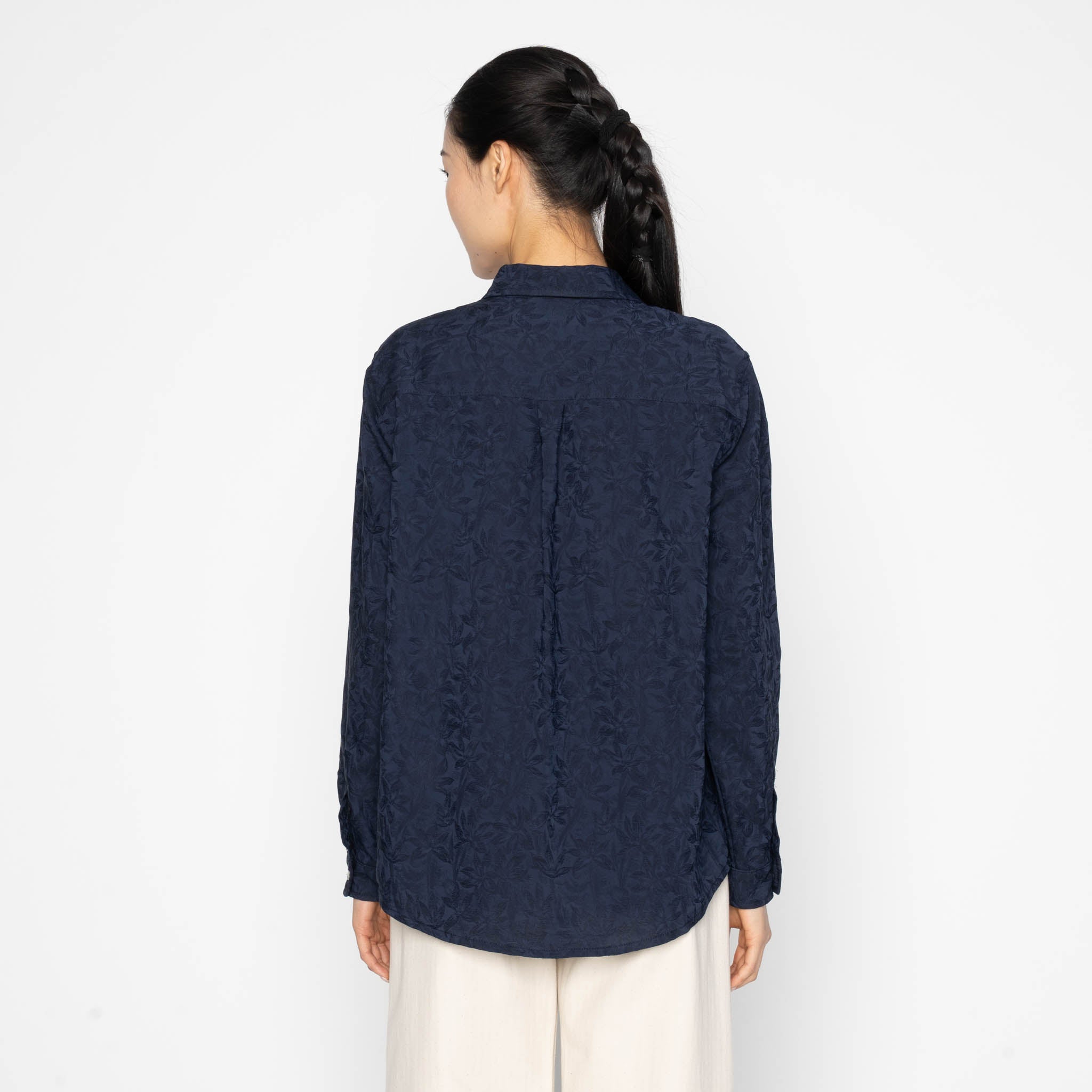 Judy Shirt - Jungle Jacquard- Navy by Naked & Famous Denim