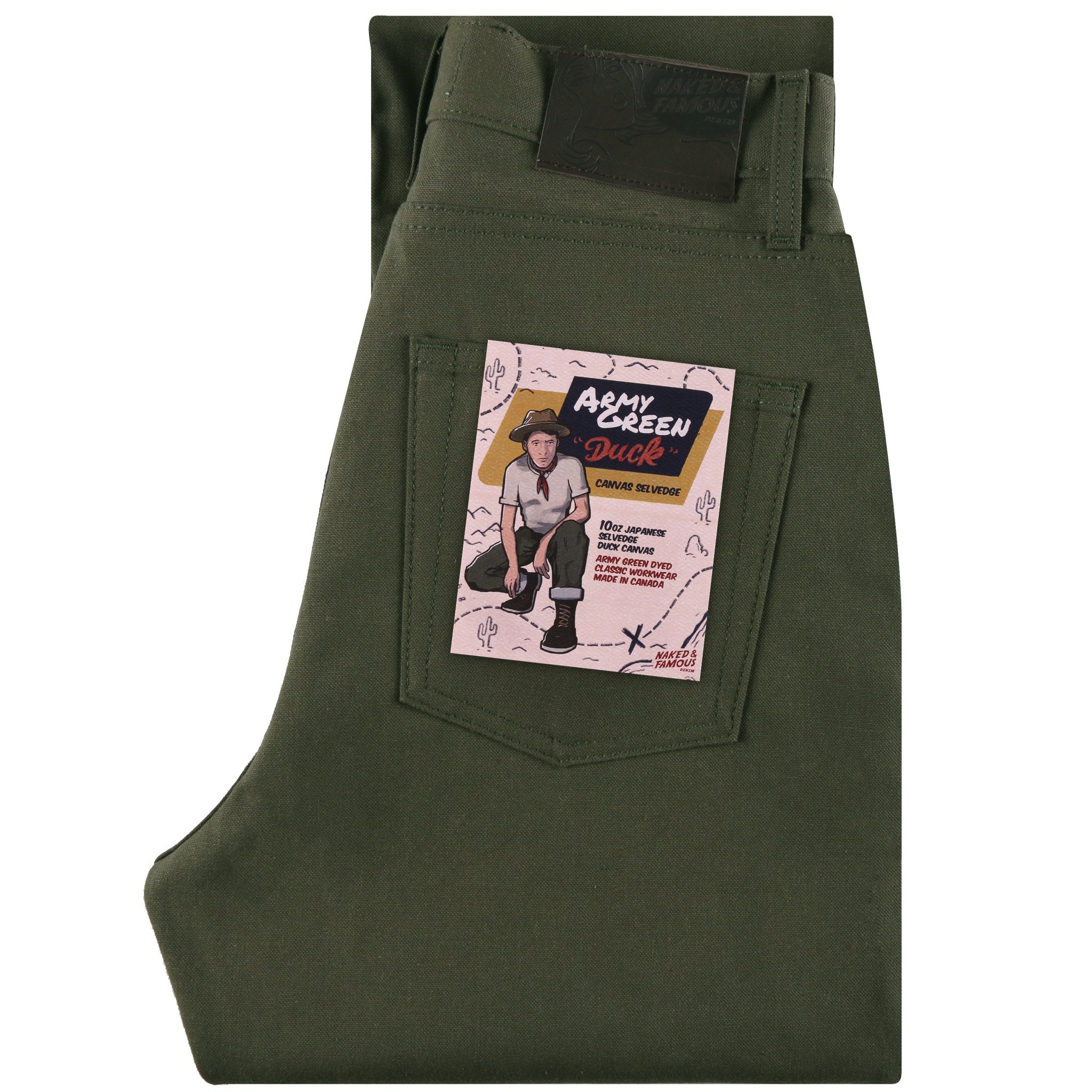 Women's - The Classic - Army Green Duck Selvedge by Naked & Famous Denim