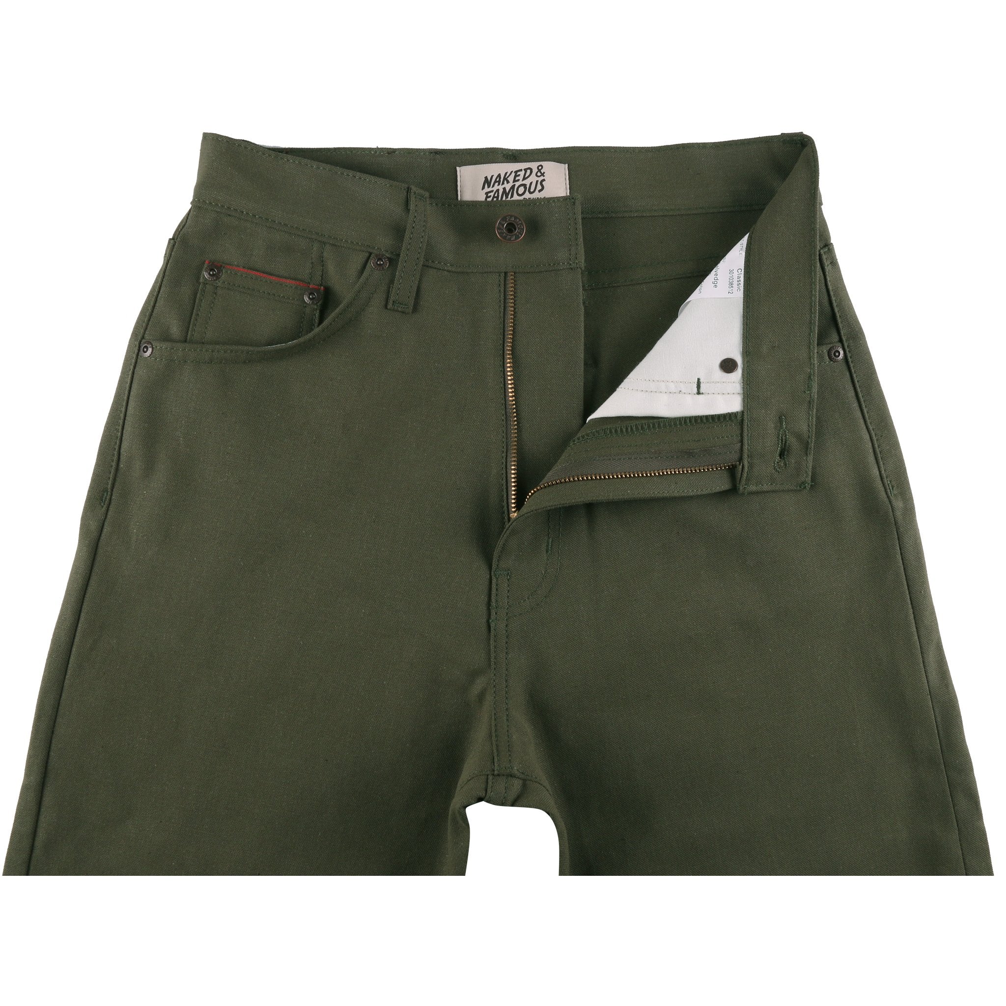 Women's - The Classic - Army Green Duck Selvedge by Naked & Famous Denim