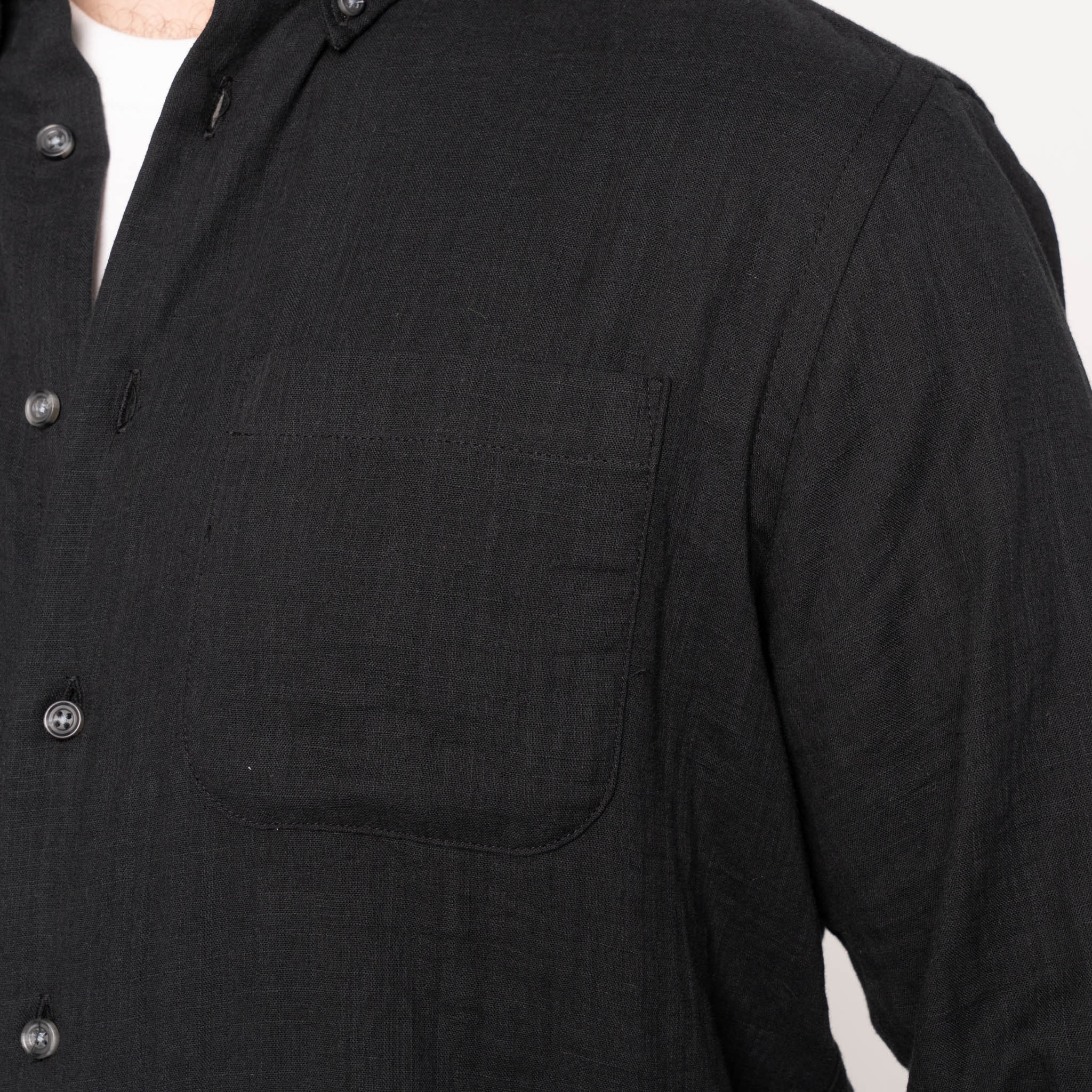 Easy Shirt - Double Weave Gauze - Black by Naked & Famous Denim