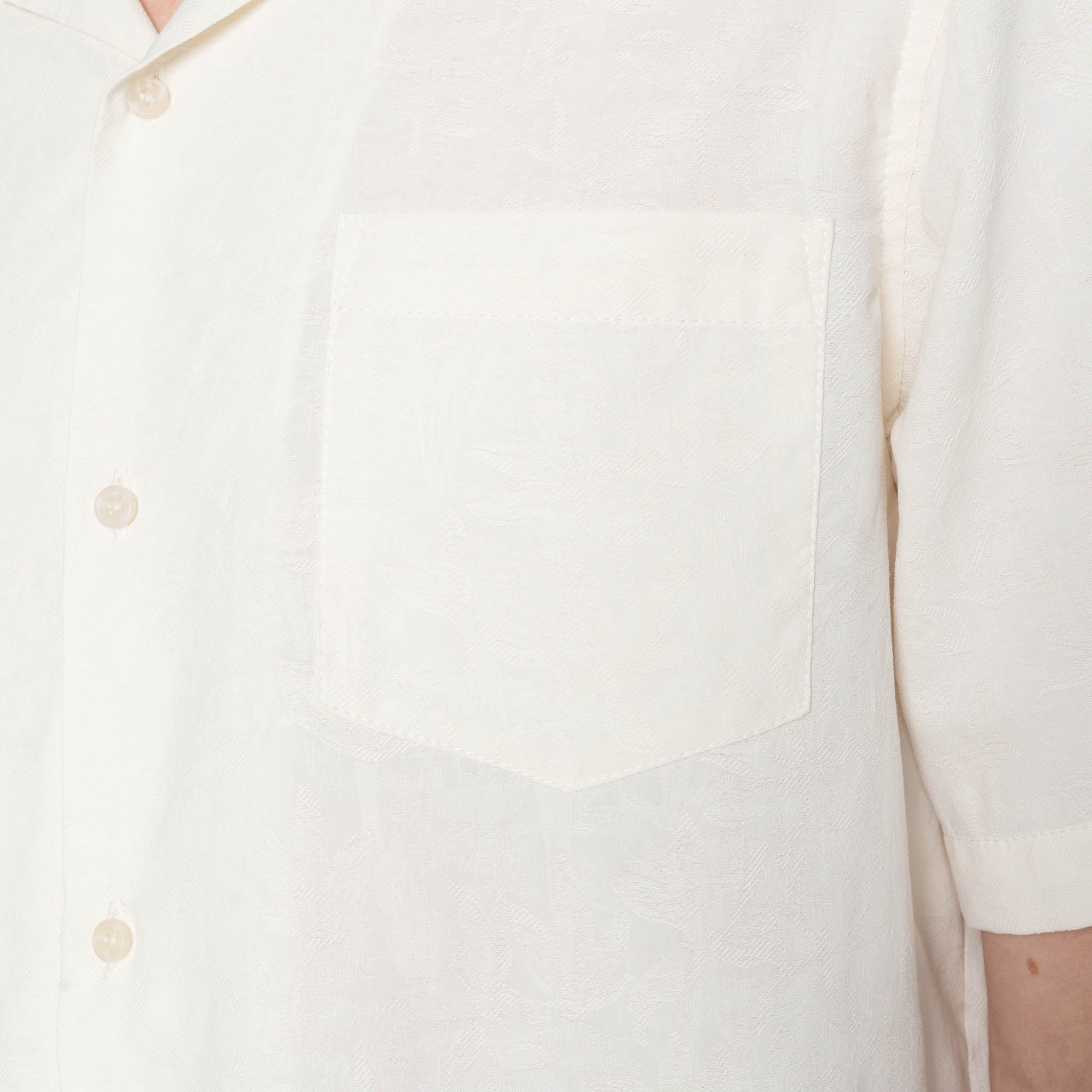 Aloha Shirt - Jungle Jacquard - White by Naked & Famous Denim