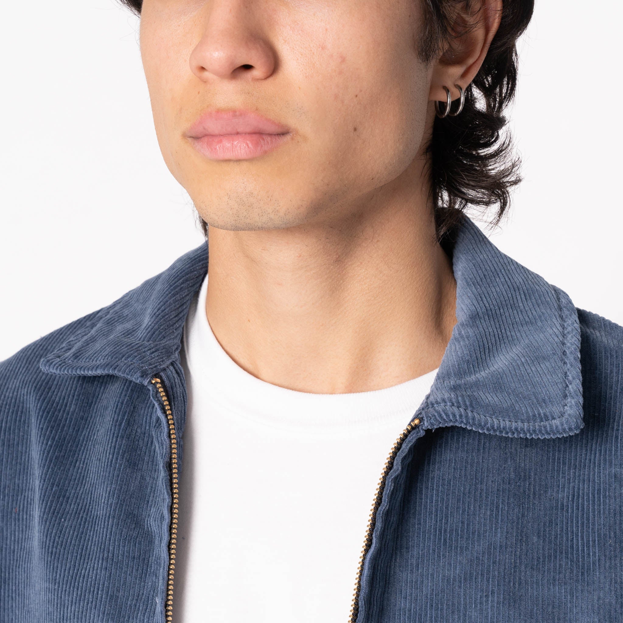 Zip Jacket- Faded Corduroy Organic - Indigo by Naked & Famous Denim