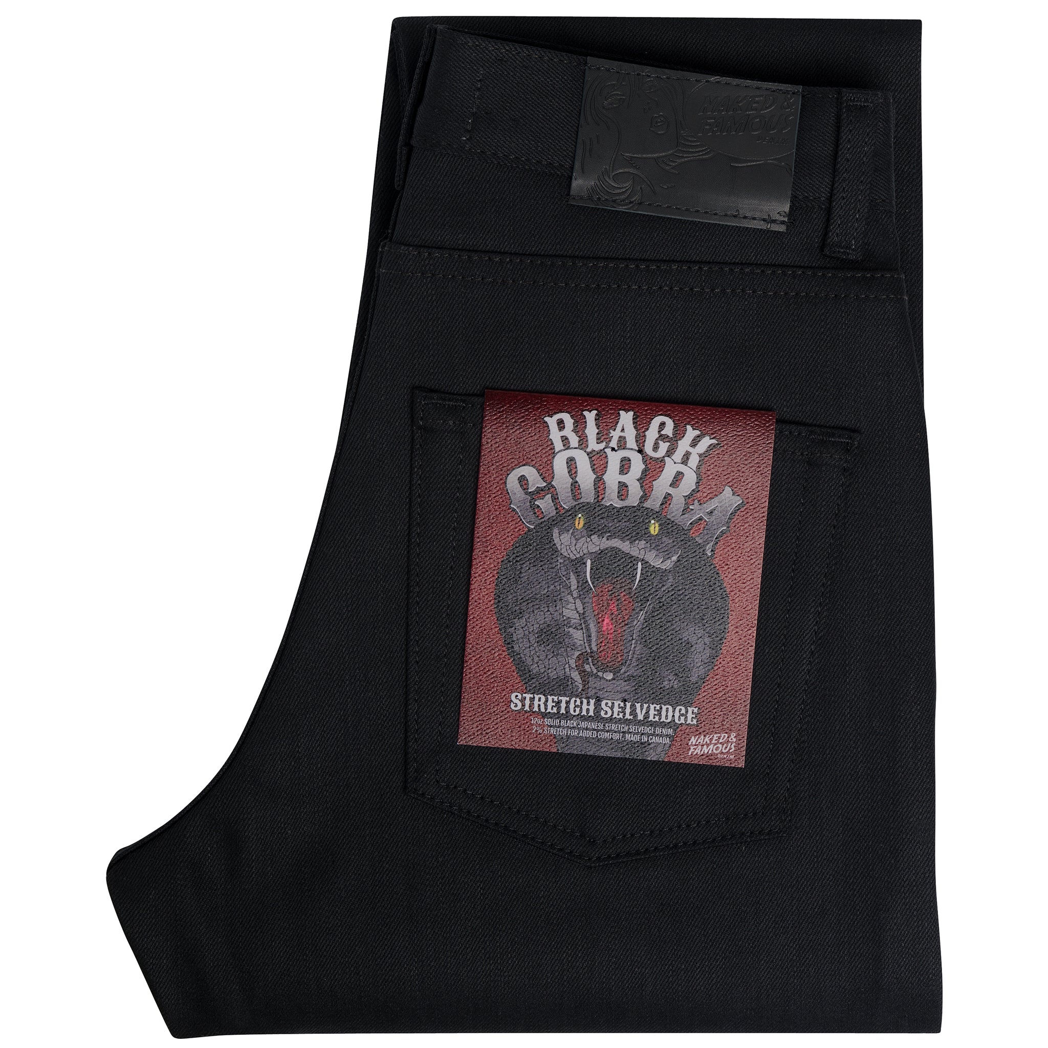 Women's - Max - Black Cobra Stretch Selvedge by Naked & Famous Denim