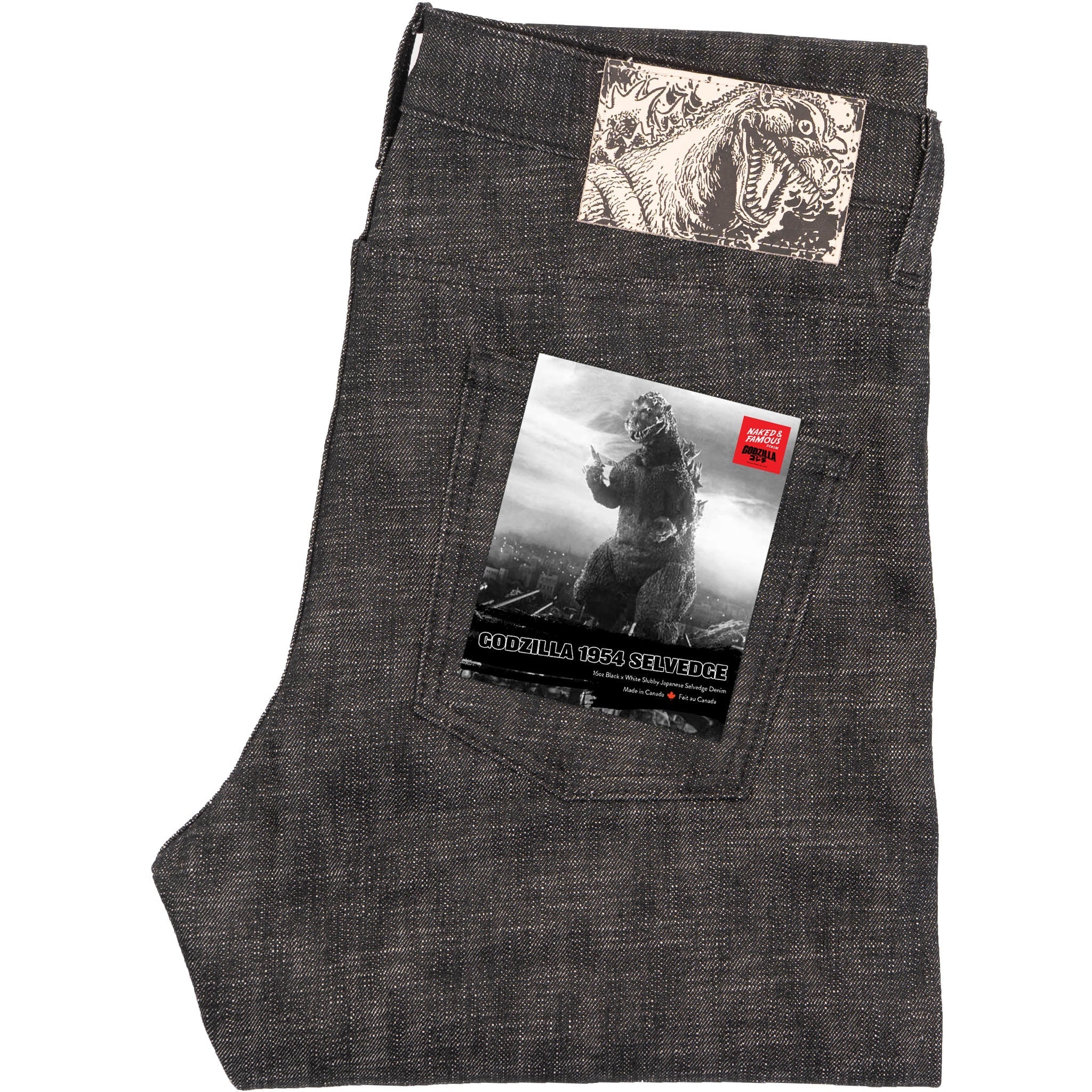 Super Guy - 1954 Godzilla Selvedge - Black by Naked & Famous Denim