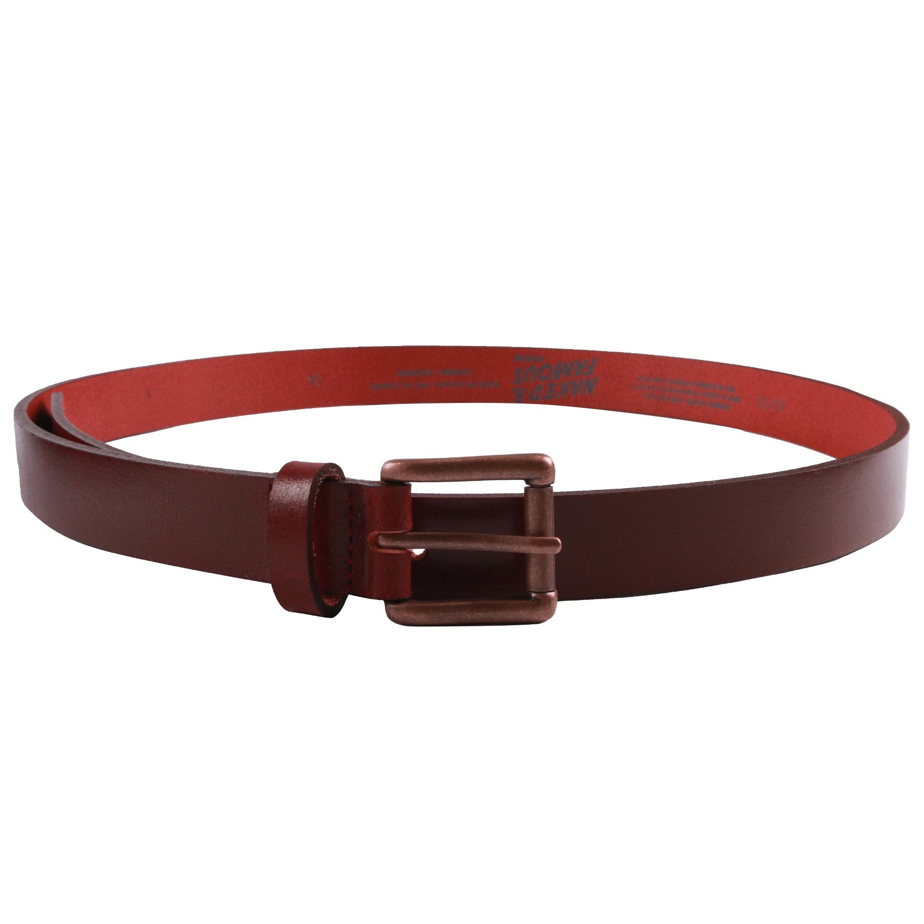 Belt - Buffalo Leather - Deep Red by Naked & Famous Denim